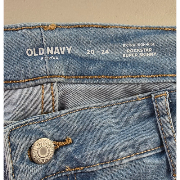 Old Navy Rockstar Super Skinny Jeans Women's 20 - 24 Blue Extra High Rise NWT - Picture 5 of 16